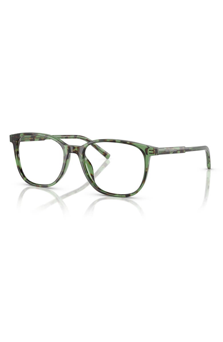Dolce&Gabbana 51mm Pillow Optical Glasses, Alternate, color, Havana Green / Demo Lens