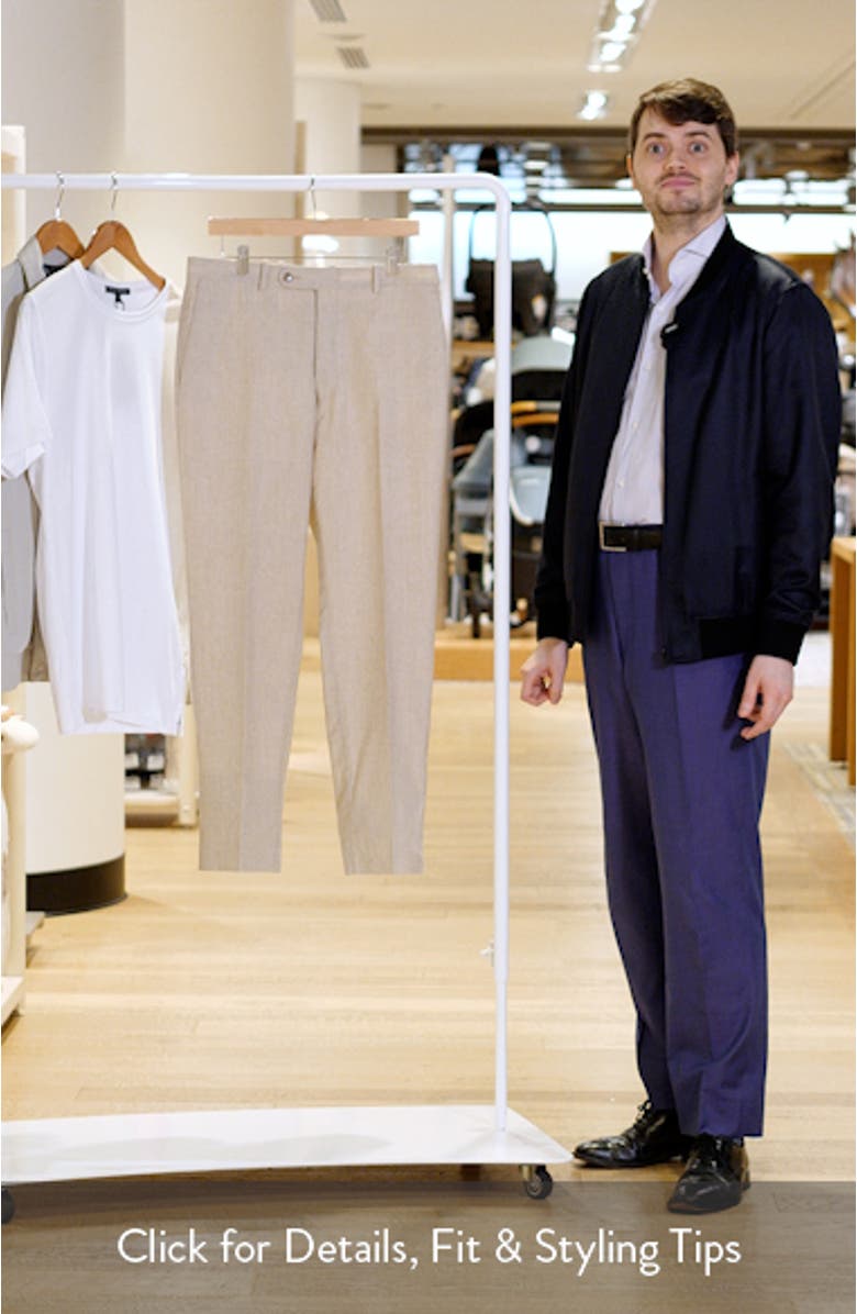 Harker Flat Front Light Tan Wool & Cotton Mélange Dress Pants, sales video thumbnail