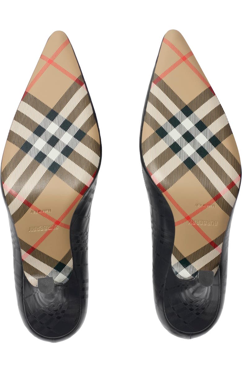 Burberry Check Leather Dame High Pumps, Alternate, color, Black