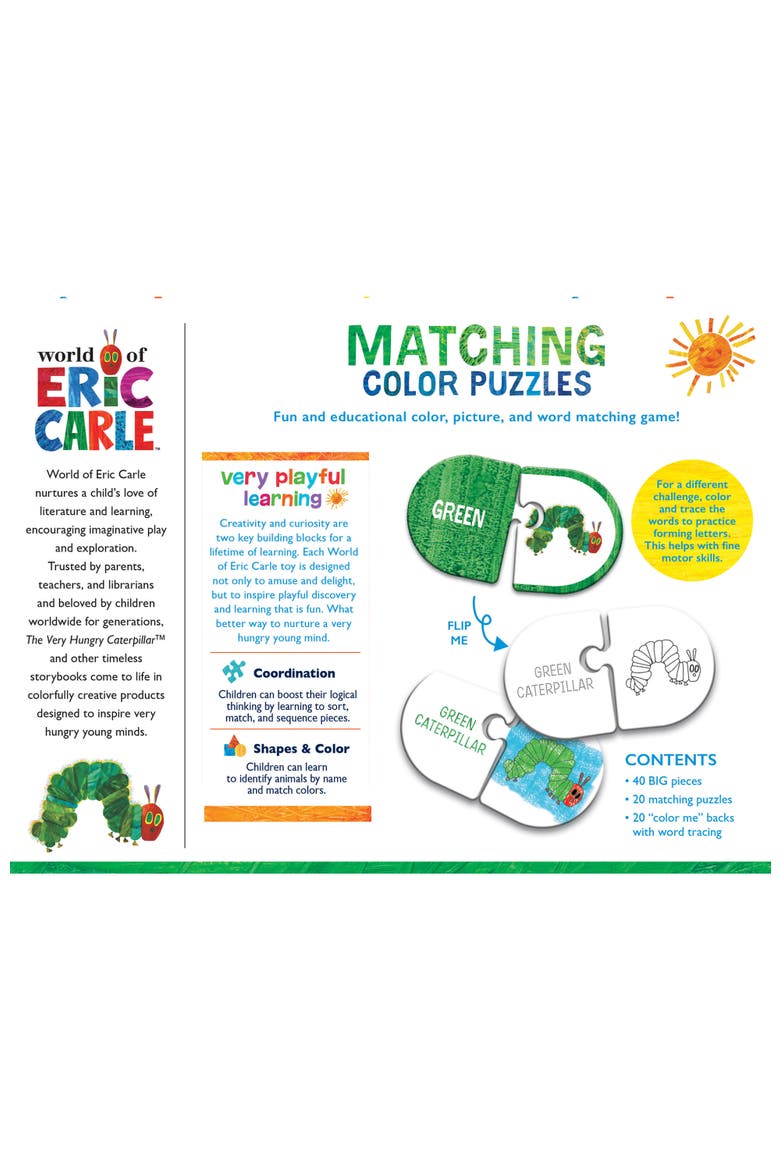 Eric Carle Matching Color Puzzles, Alternate, color, Multicolor