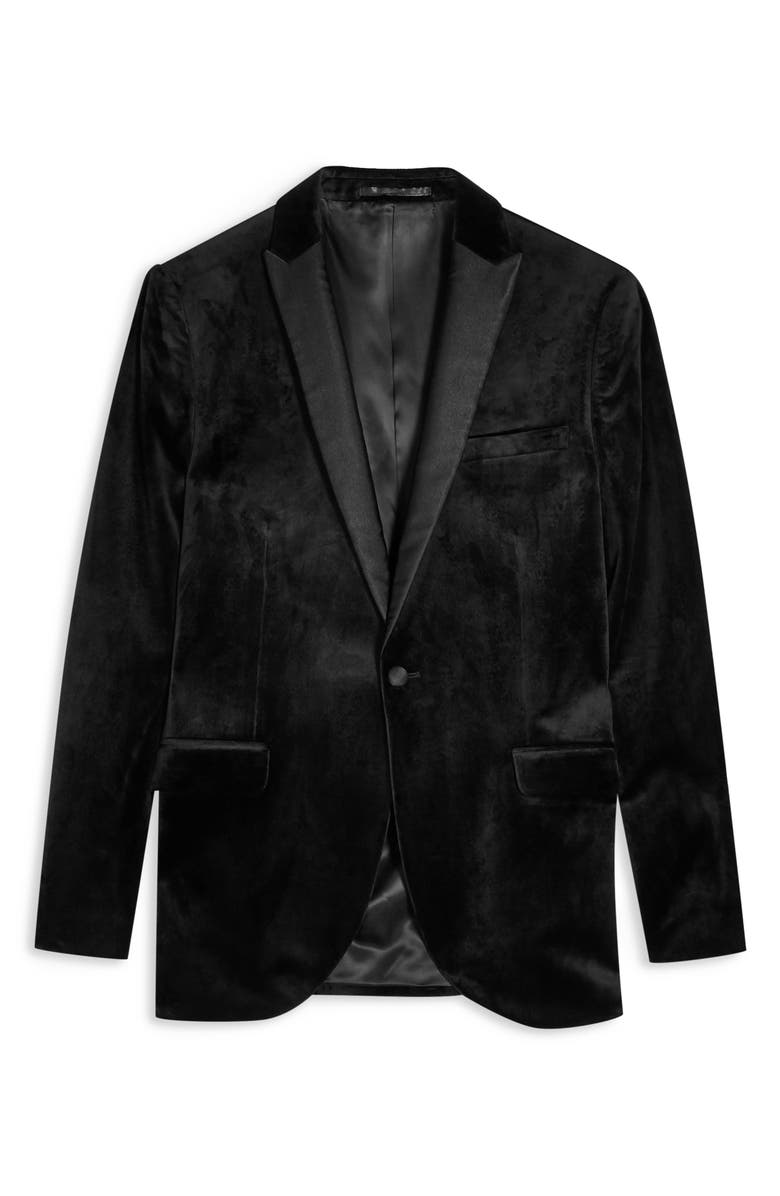 Topman Velvet Skinny Fit Blazer, Alternate, color, 