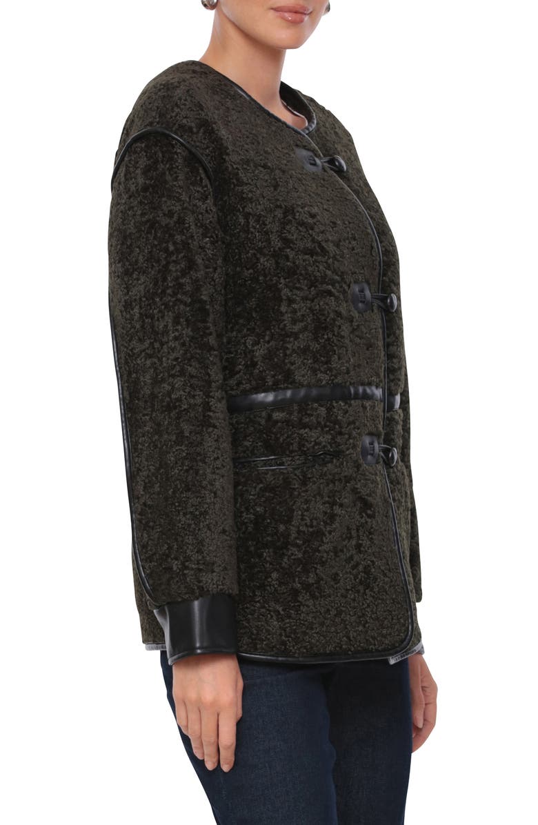 Avec Les Filles Faux Leather Trim Coat, Alternate, color, 