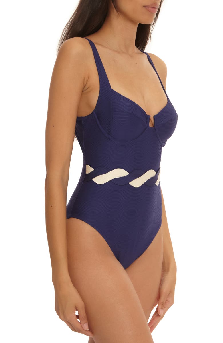 Trina Turk Sailing Wave Underwire One-Piece Swimsuit, Alternate, color, 