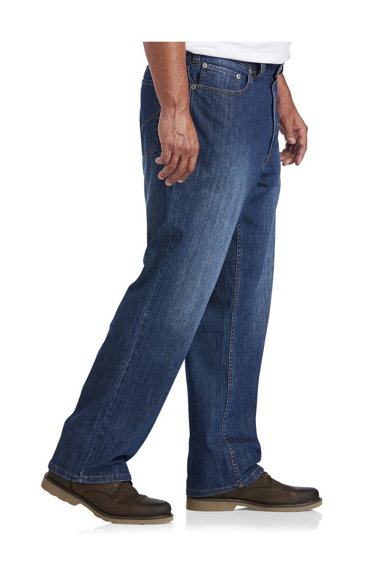 True Nation by DXL Basic Blue Relaxed-Fit Stretch Jeans, Alternate, color, Basic Blue Wash