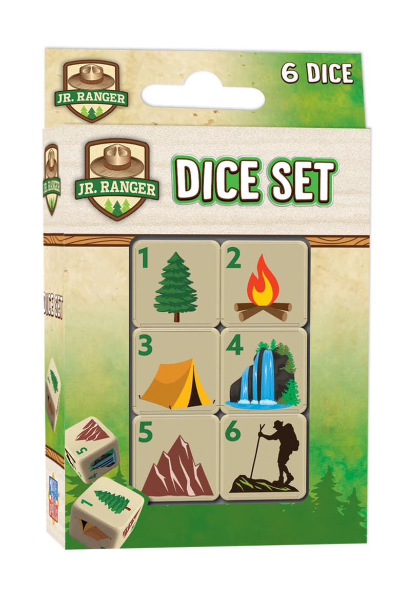 Jr. Ranger 6 Piece D6 Gaming Dice Set, Main, color, Multicolor