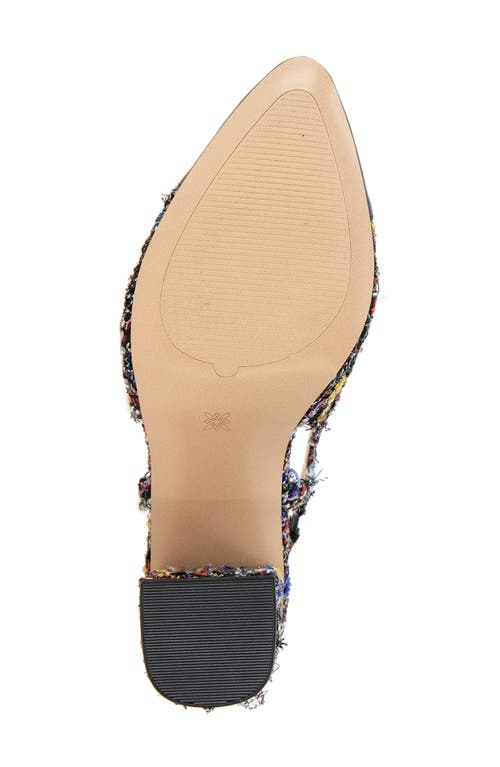 Bcbg Darrin Block Heel Slingback Pump In Multi Boucle/black