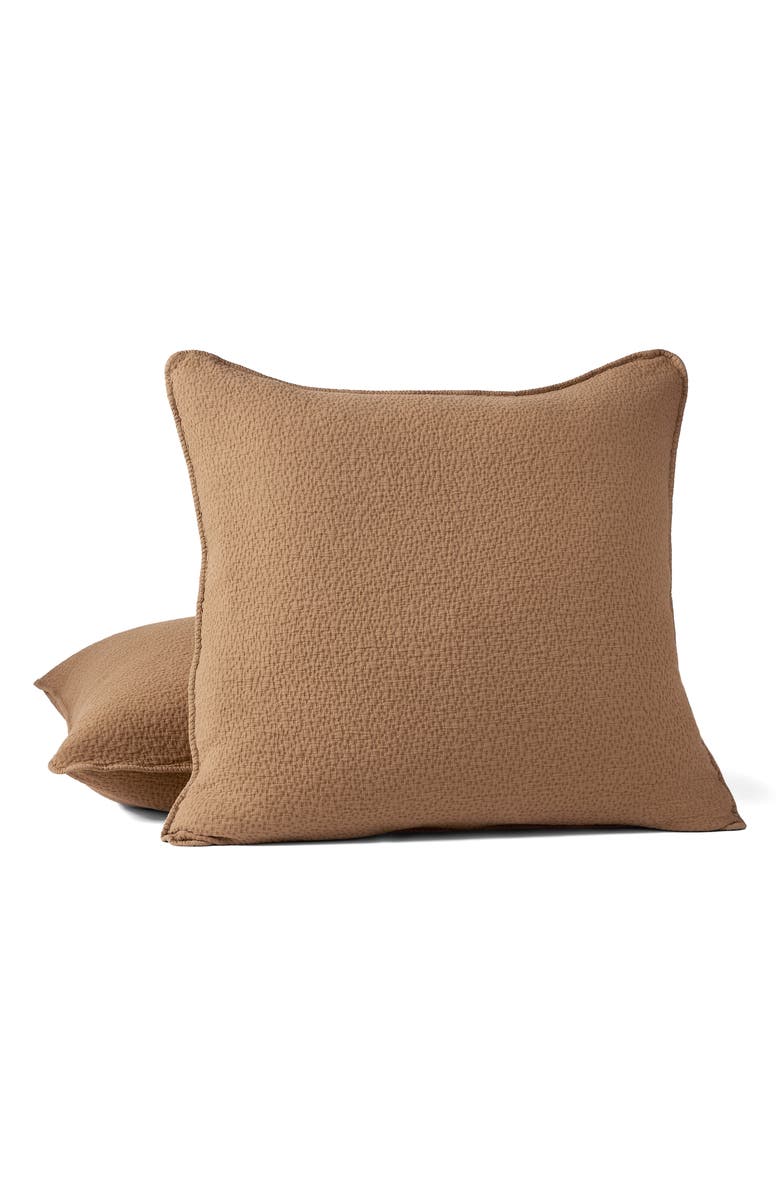 Coyuchi Cascade Organic Cotton Matelassé Sham, Main, color, Chestnut