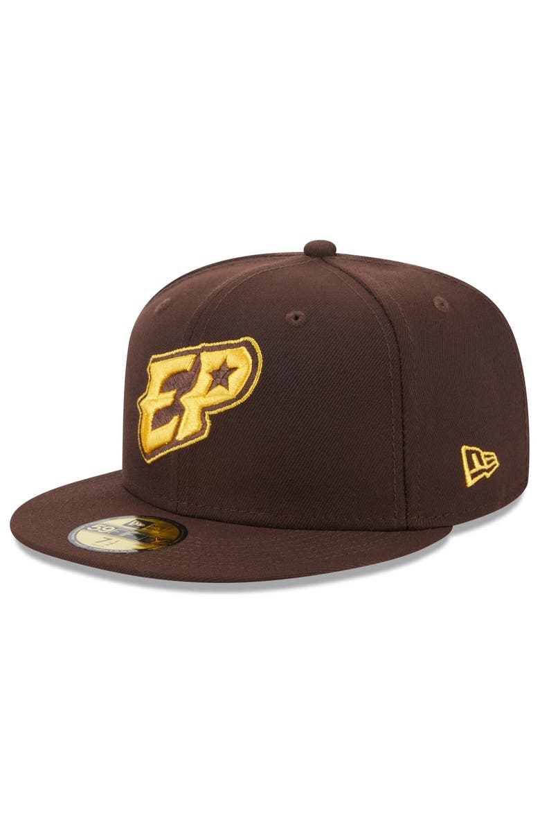 New Era Men's New Era Brown El Paso Chihuahuas Authentic Collection Alternate Logo 59FIFTY Fitted Hat, Alternate, color, Brown