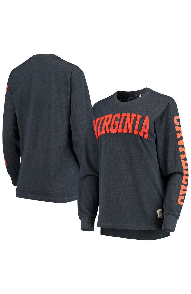 PRESSBOX Women's Pressbox Navy Virginia Cavaliers Two-Hit Canyon Long Sleeve T-Shirt, Main, color, Navy