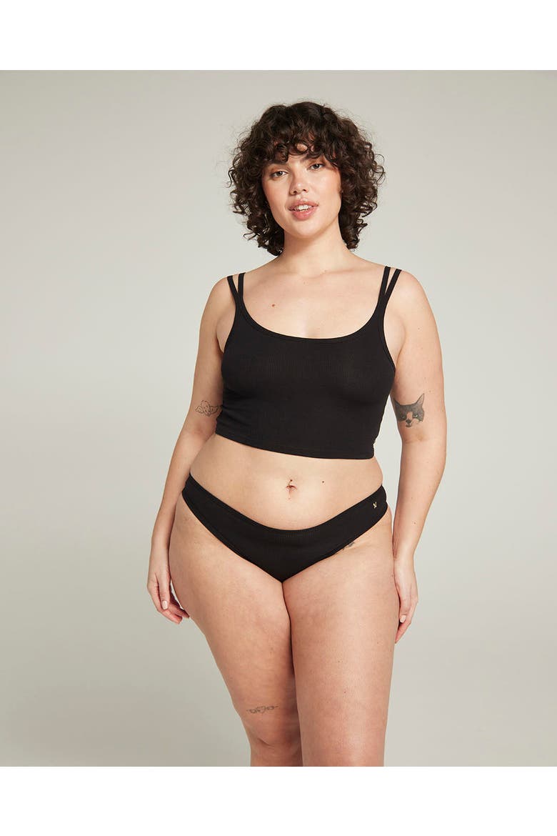 The Organic Cotton Cropped Tank, Main, color, Black