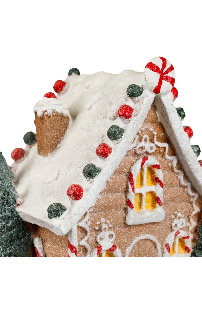Northlight Snow Covered Gingerbread House with Candy Accents Christmas Decoration - 8", Alternate, color, Multi