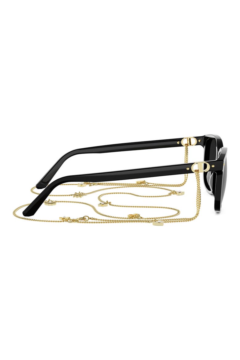 Petit CD S2I Rectangular Sunglasses, Alternate, color, SHINY BLACK / SMOKE