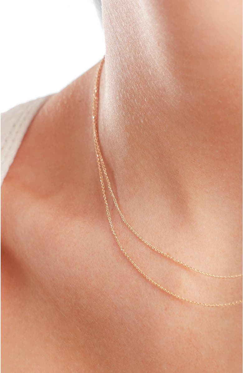 MADE BY MARY 14k Adjustable Flat Cable Chain, Alternate, color, 14K Solid Gold