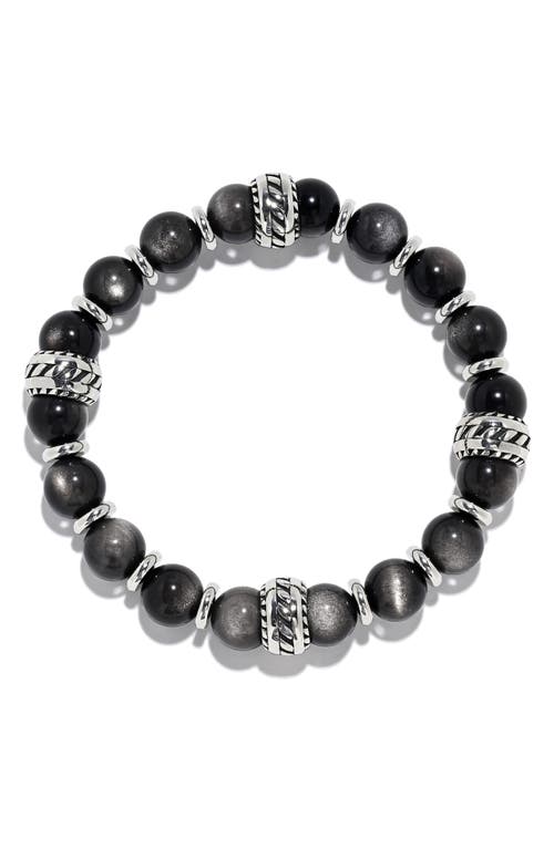 Eye Candy Los Angeles Daniel Stretch Bracelet With Silvertone Spacers In Multi