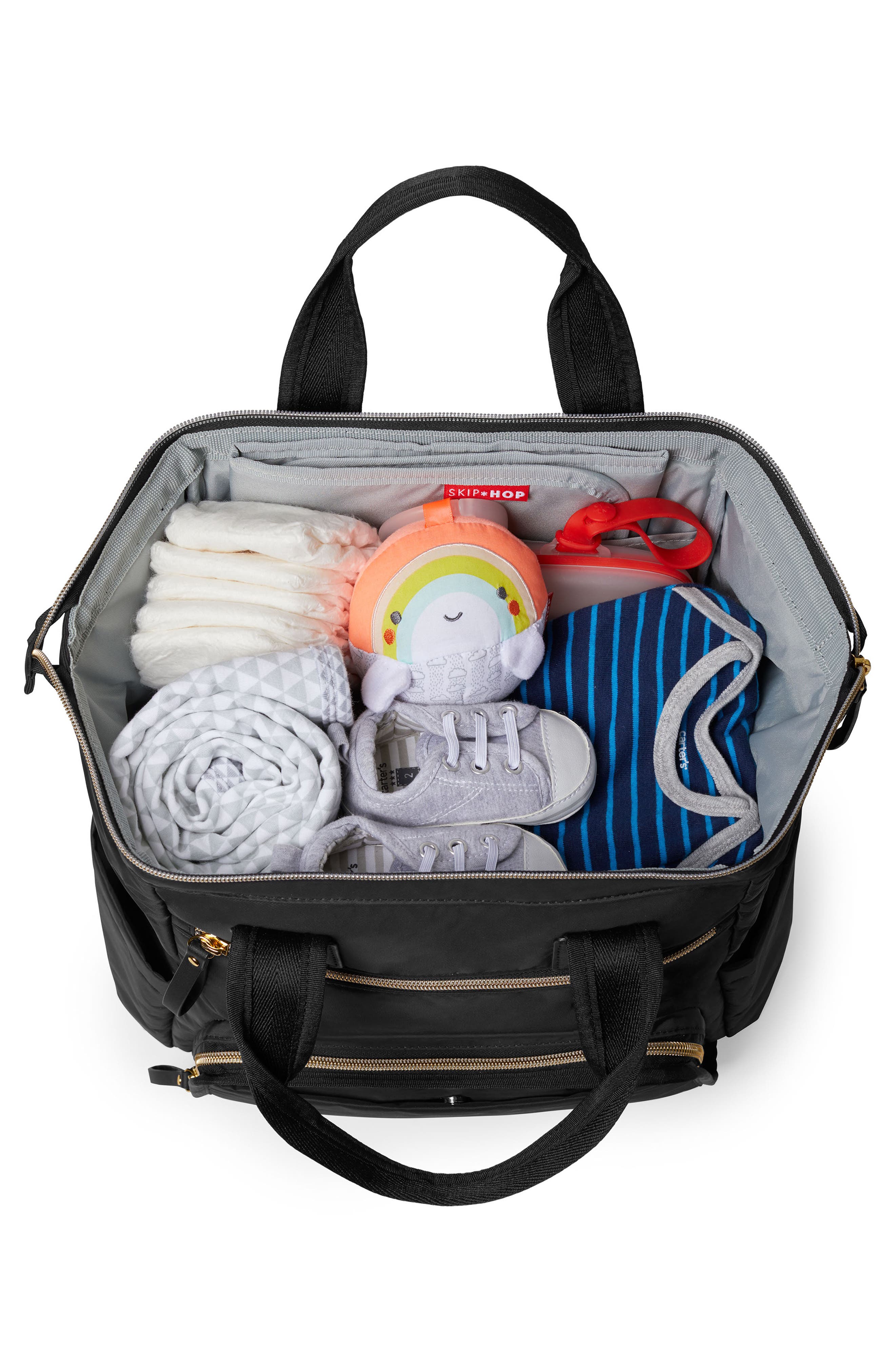 Skip Hop Mainframe Wide Open Diaper Backpack, Alternate, color, Black