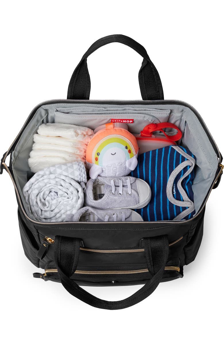 Skip Hop Mainframe Wide Open Diaper Backpack, Alternate, color, Black