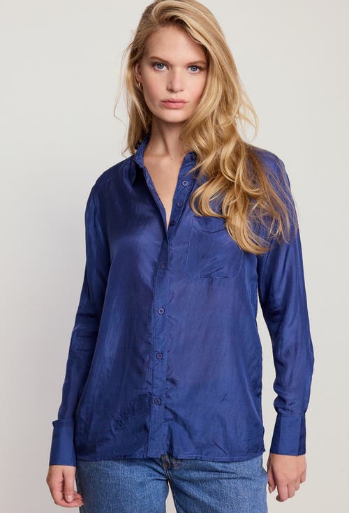 The Shirt By Rochelle Behrens The Silk Shirt In Blue