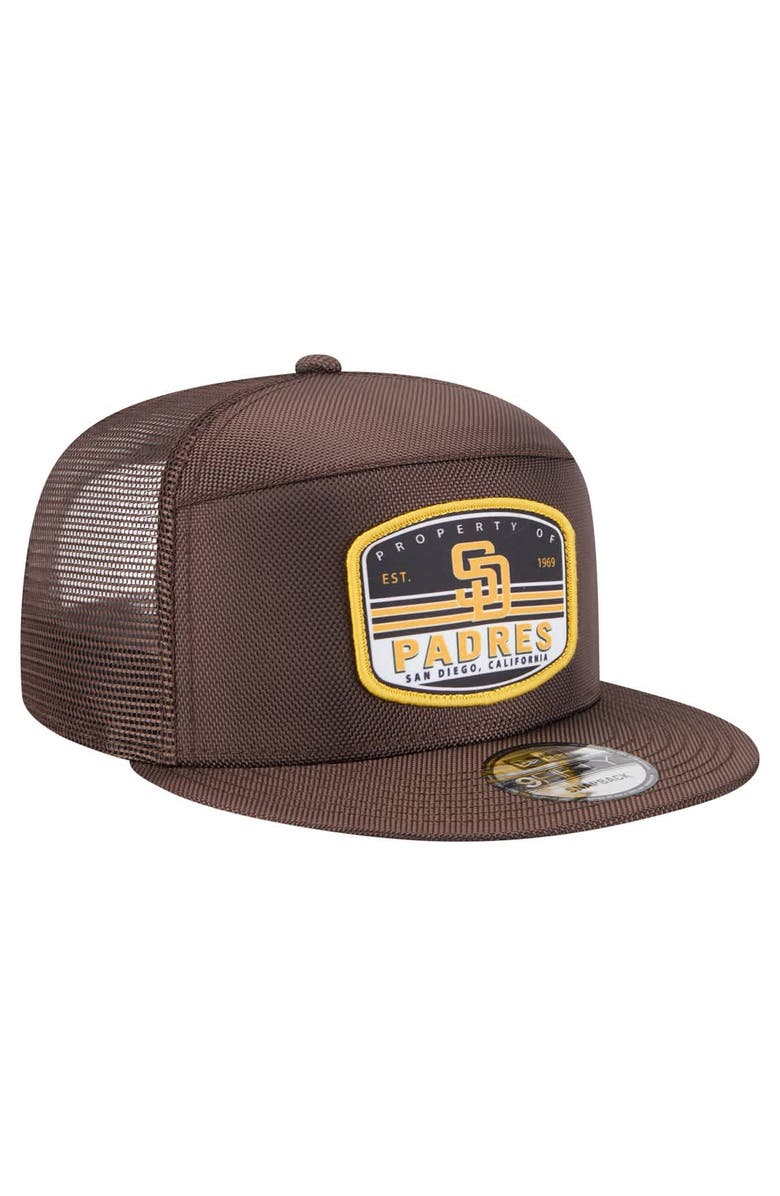 New Era Men's New Era  Brown San Diego Padres Split Panel 9FIFTY Trucker Snapback, Alternate, color, 