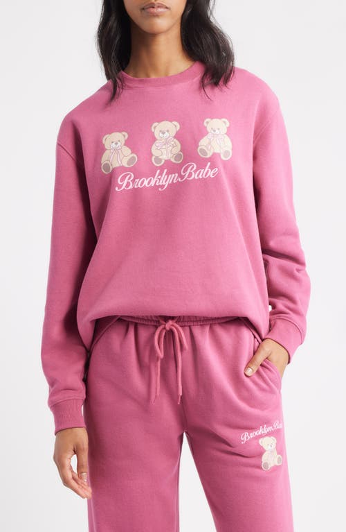 Vinyl Icons Brooklyn Teddies Graphic Sweatshirt In Pink