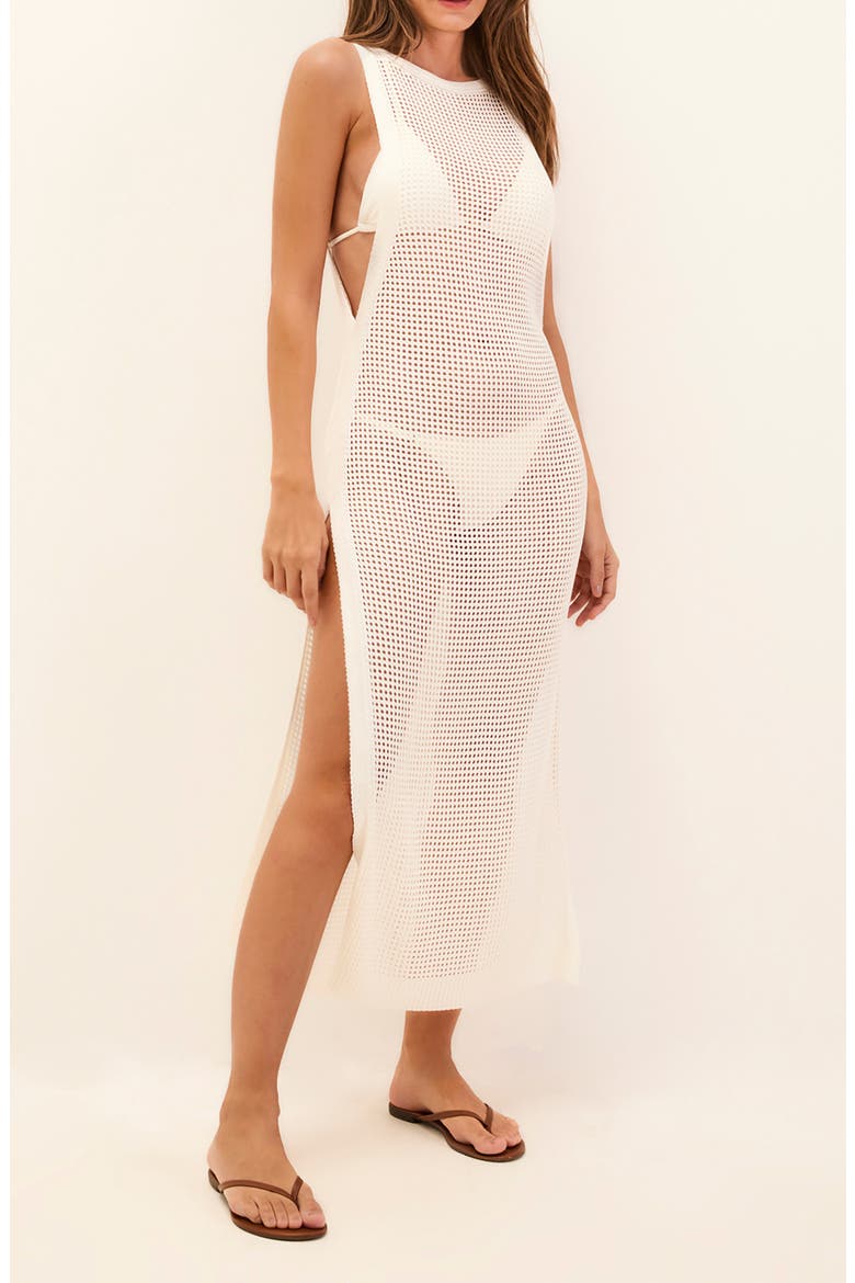 Hanna Sheer Cover-Up Dress, Main, color, WHITE