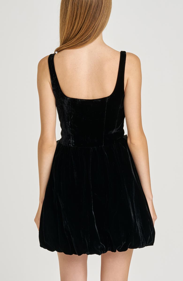 WAYF Brielle Bubble Velvet Minidress, Alternate, color, Black