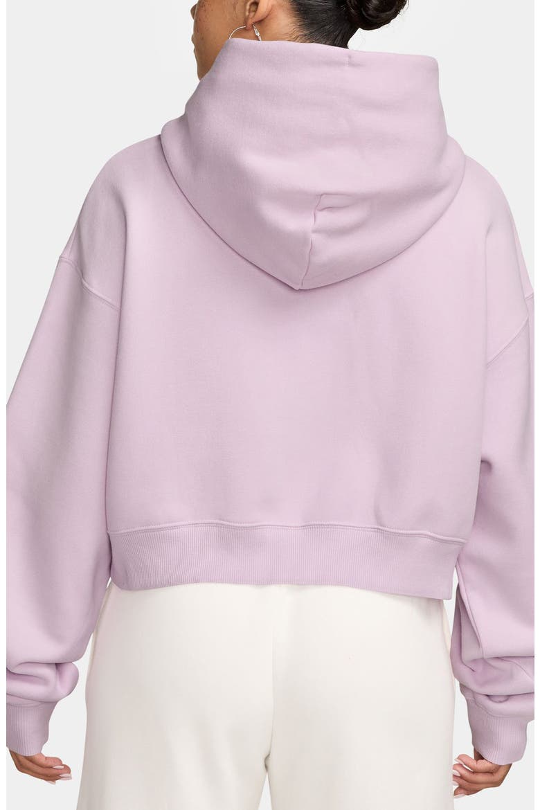 Studio Fleece Oversize Cropped Hoodie, Alternate, color, 583 BLELIL/ SAIL