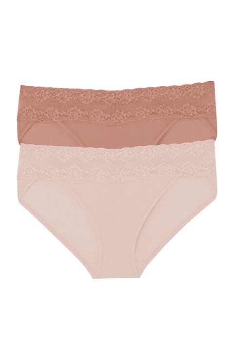 Bliss Perfection Lace Trim One Size Bikini Brief 2-Pack