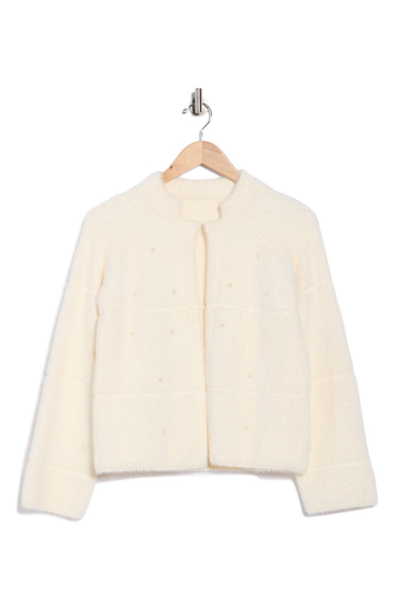 Misty Eyelash Cardigan, Alternate, color, EGRET