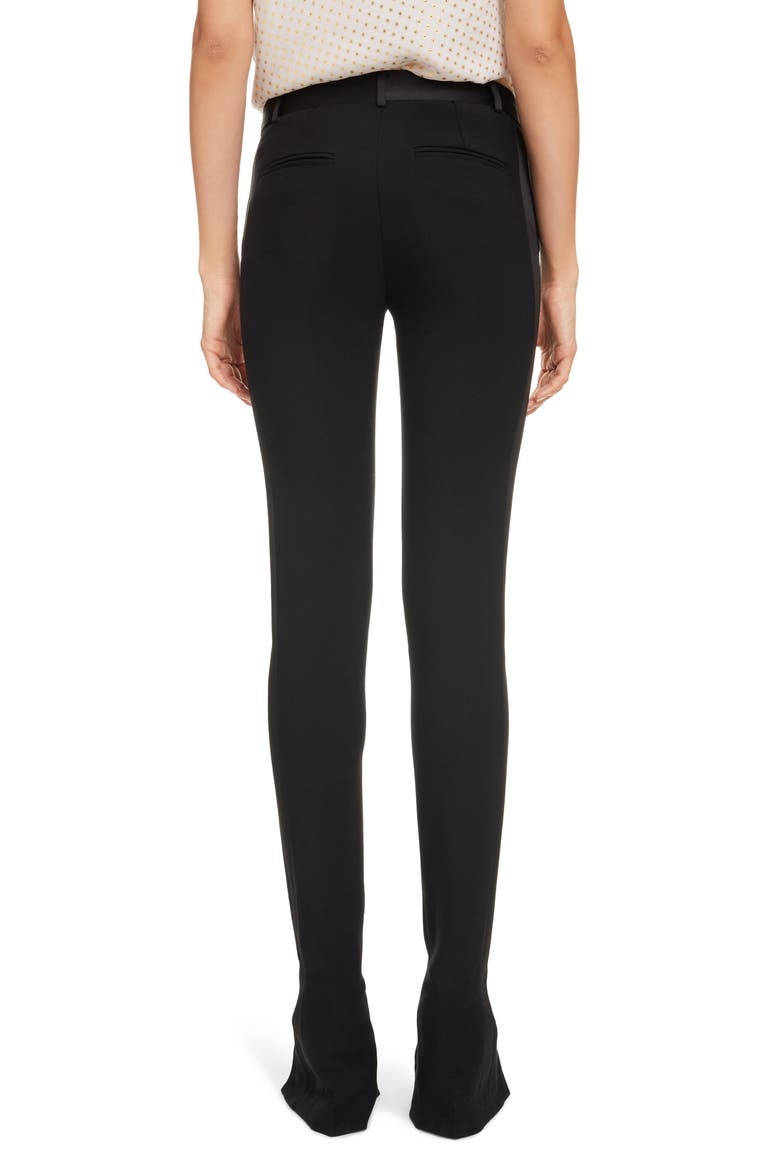 Split Hem Skinny Tuxedo Pants, Alternate, color, BLACK