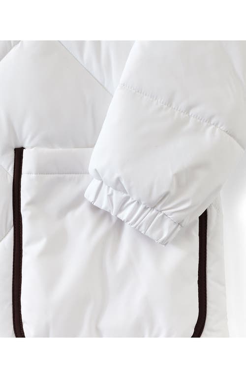 Lands' End Plus Size Featherfree Insulated Diamond Quilted Maxi Coat In White
