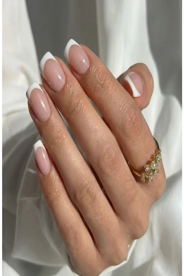Classic French Square Press-On Nails, Alternate, color, Classic French