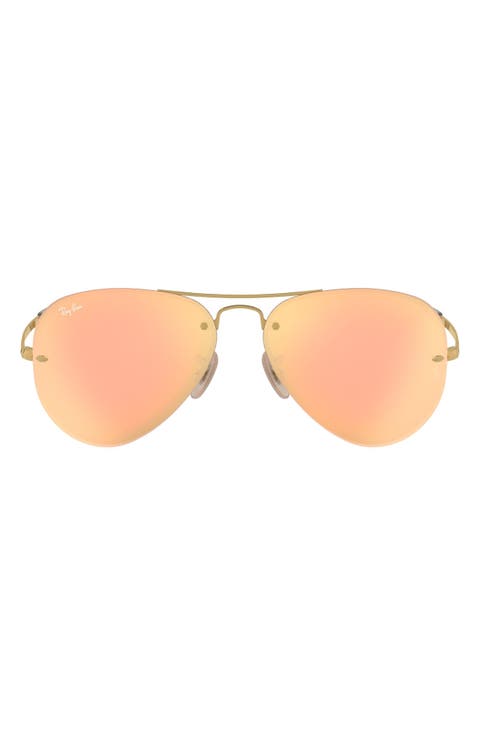 59mm Semi Rimless Aviator Sunglasses