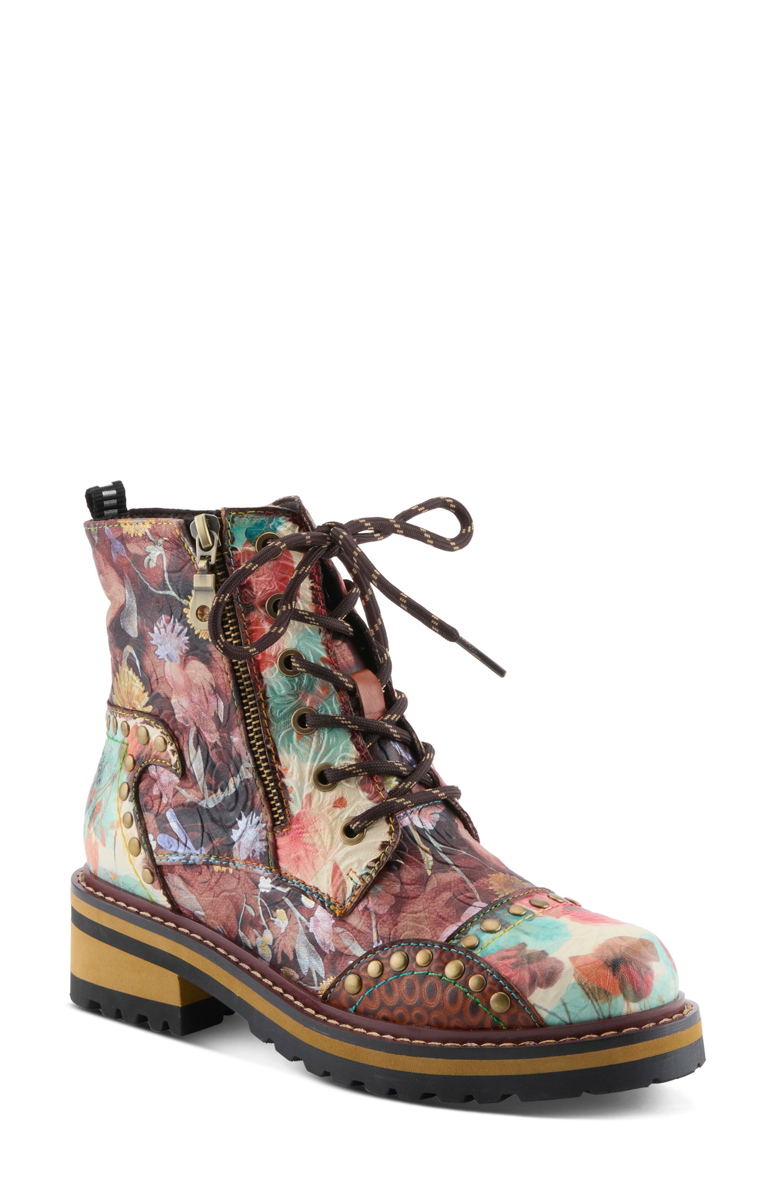 Rugup Lace-Up Boot, Main, color, BROWN MULTI