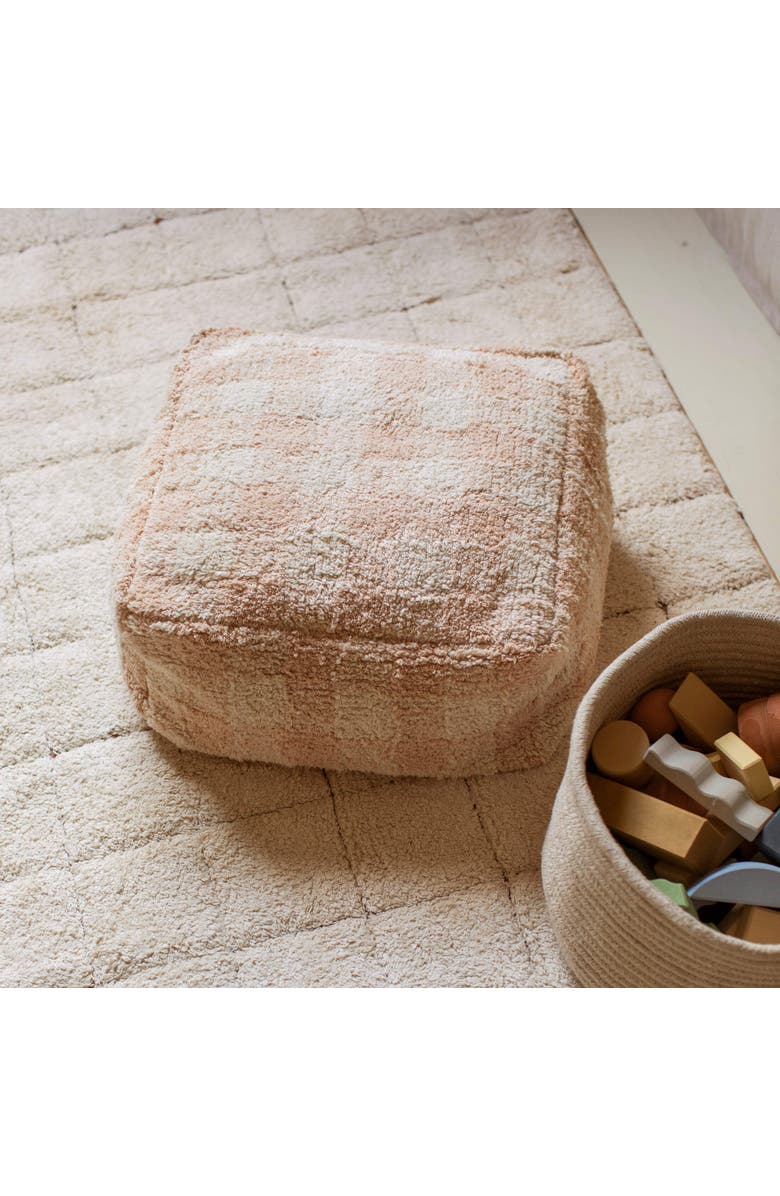 Lorena Canals Pouf Vichy, Alternate, color, Natural, Rose