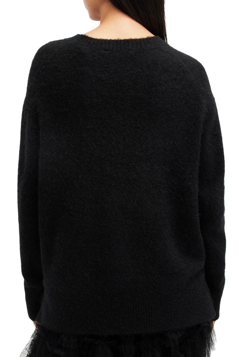 Goth Intarsia Crewneck Sweater, Alternate, color, BLACK