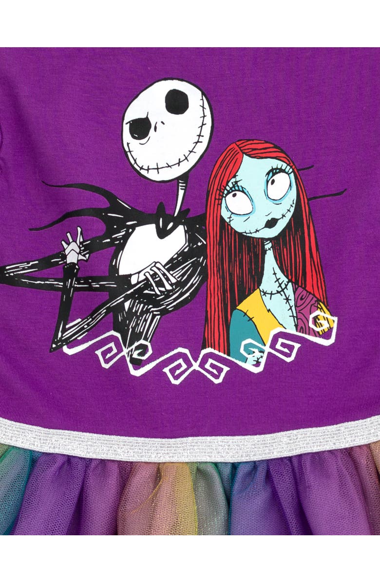Disney Nightmare Before Christmas Short Sleeve Tutu Dress, Alternate, color, Violet Jack Sally