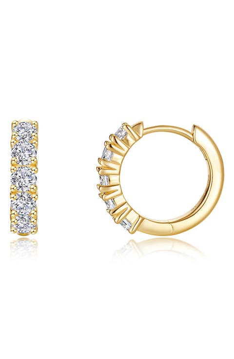 Bella Pavé Simulated Diamond Huggie Hoop Earrings