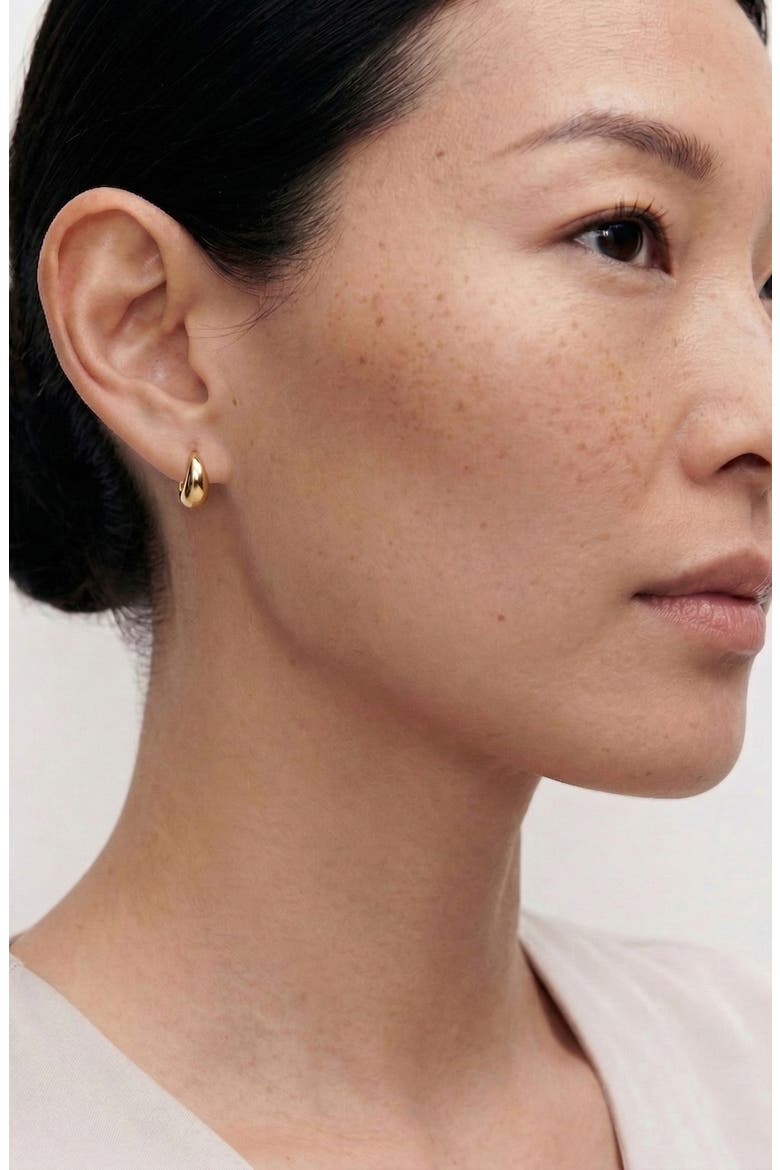 Mini Pebble Hoop Earrings in Gold, Alternate, color, Gold