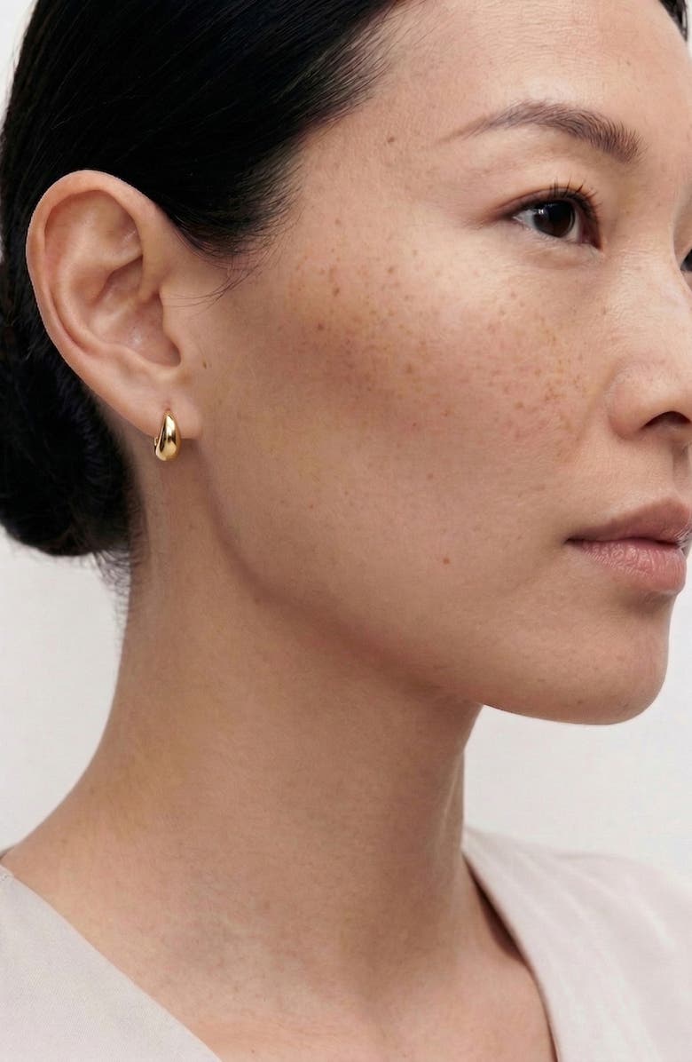 YOJ Mini Pebble Hoop Earrings in Gold, Alternate, color, Gold