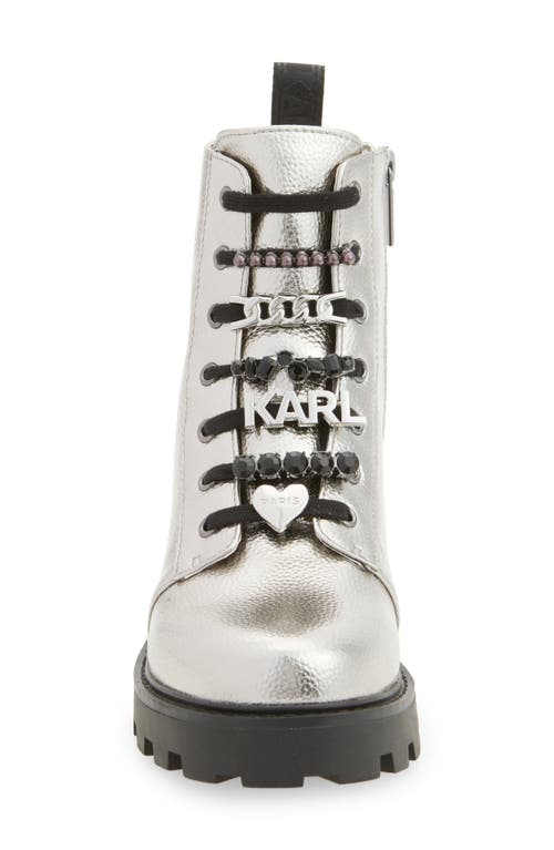 Karl Lagerfeld Paris Mela Lug Sole Boot In Gray