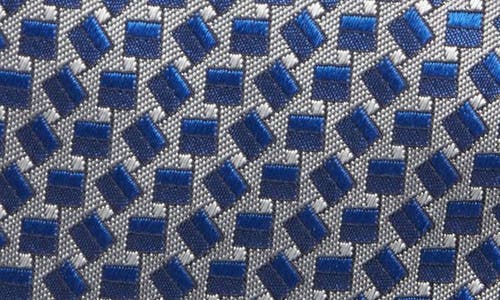 Canali Geometric Silk Tie In Navy