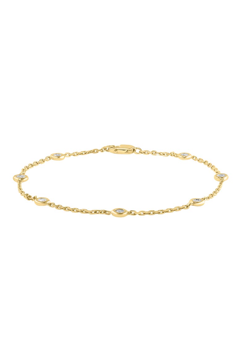 14k Gold Plated Diamond Station Bracelet, Alternate, color, GOLD