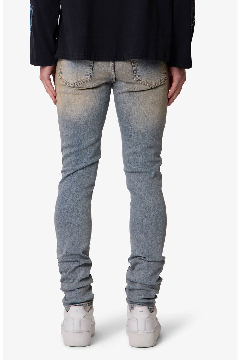 Slashed Skinny Denim Jeans, Alternate, color, VINTAGE BLUE