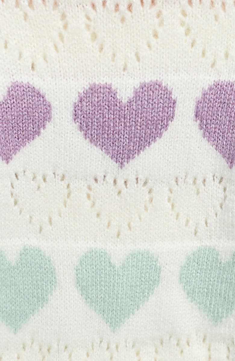 Cotton Emporium Kids' Heart Sweater, Alternate, color, Ivory