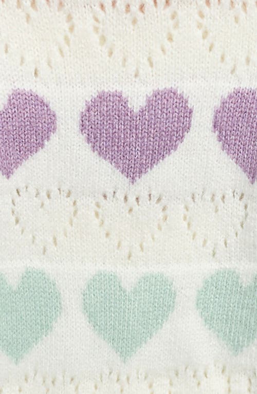Cotton Emporium Kids' Heart Sweater In White