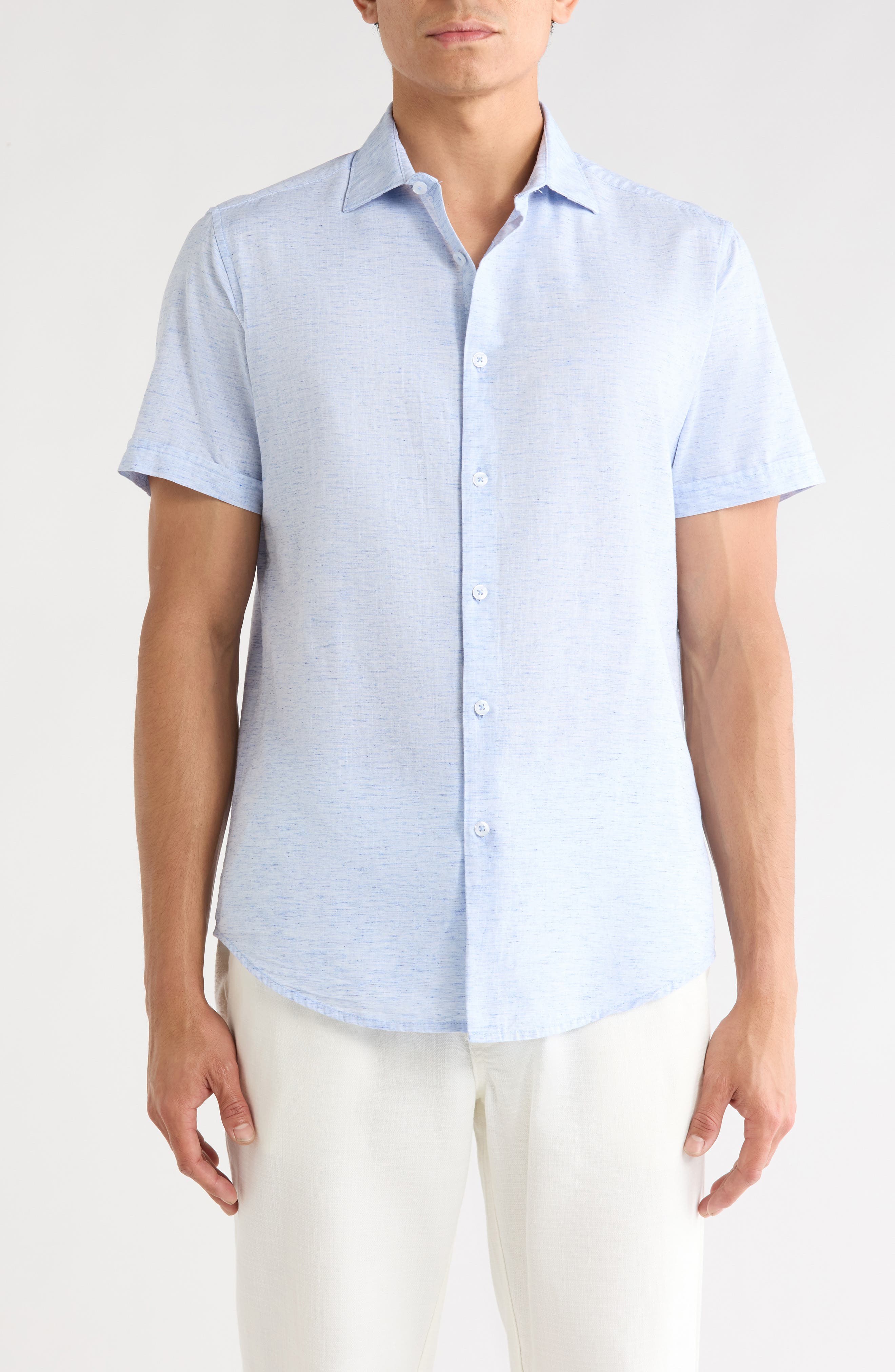 DENIM AND FLOWER Melange Button-Up Shirt