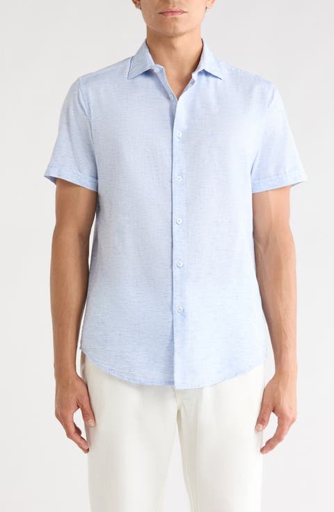 Melange Button-Up Shirt