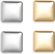 Tasha Set of 2 Two-Tone Square Stud Earrings