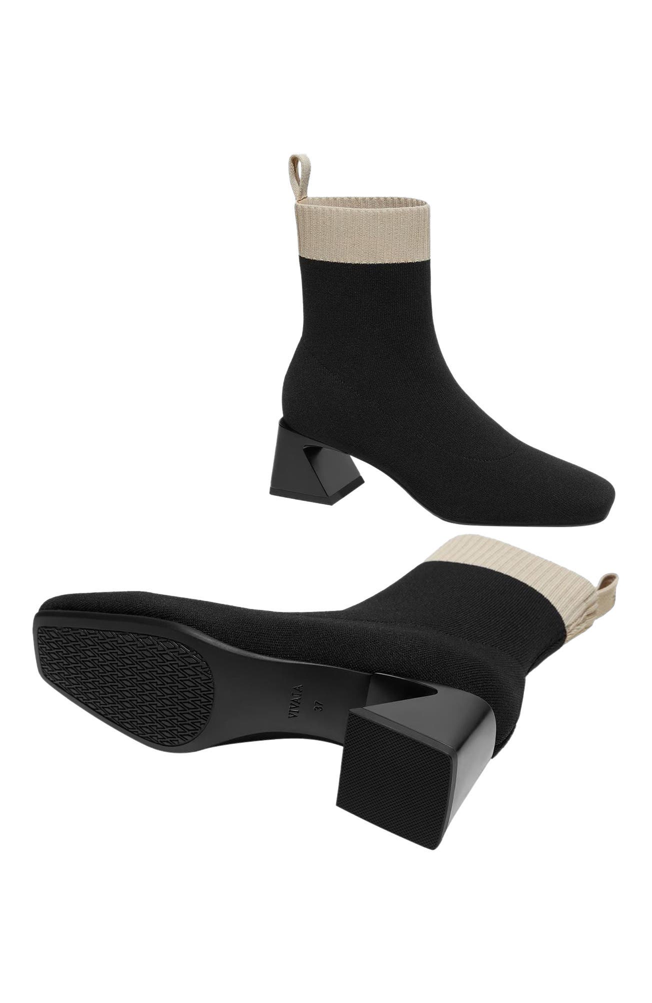 VIVAIA Regina Pro Water-Repellent Heeled Boots, Alternate, color, Black Cream