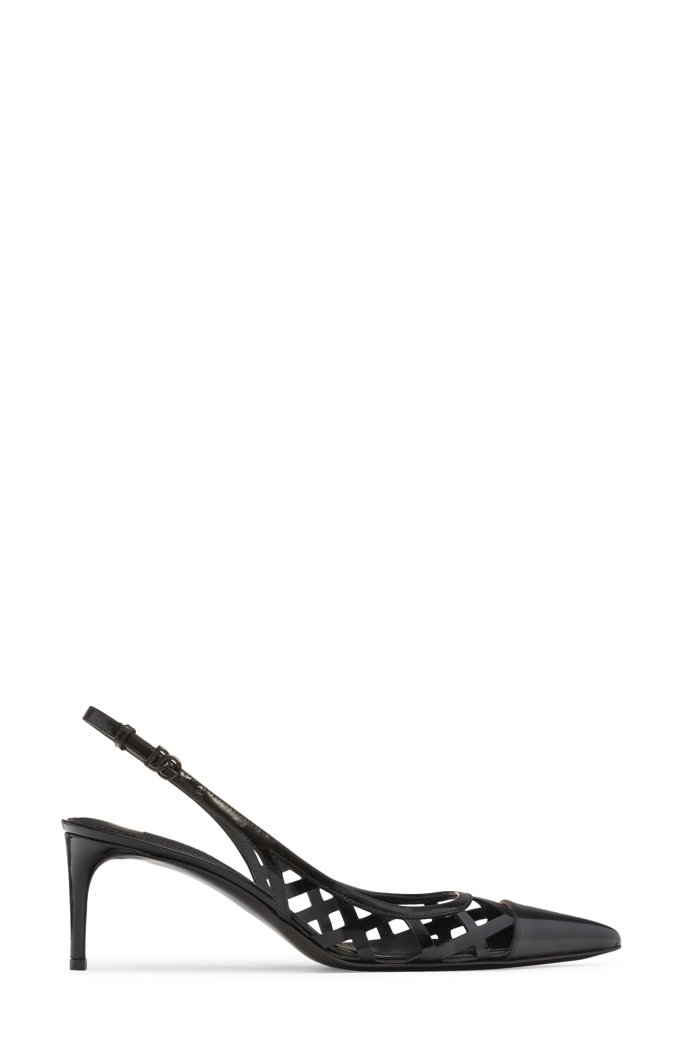 Dolce&Gabbana Lattice Slingback Pump, Alternate, color, Nero